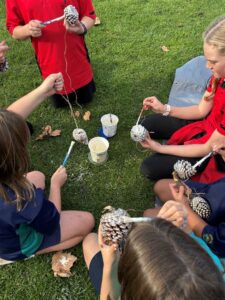 Bird feeder flour and water paste