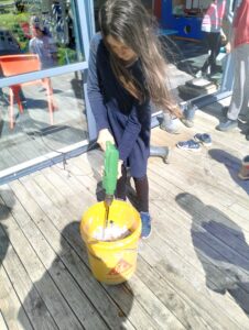 Mixing a paper brick